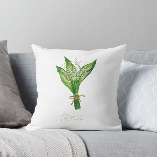 Item preview, May in French lily of the valley cute flower watercolor bouquet designed and sold by frenchstylehome.