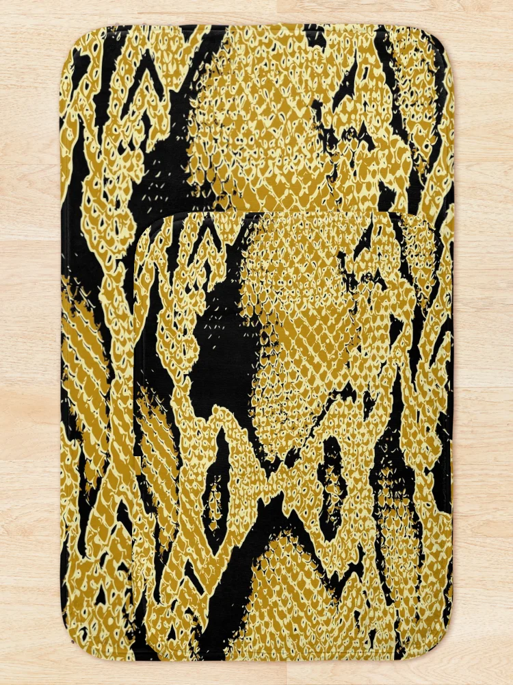 Thumbnail 5 of 6, Bath Mat, Python Skin designed and sold by DesignFantazia.