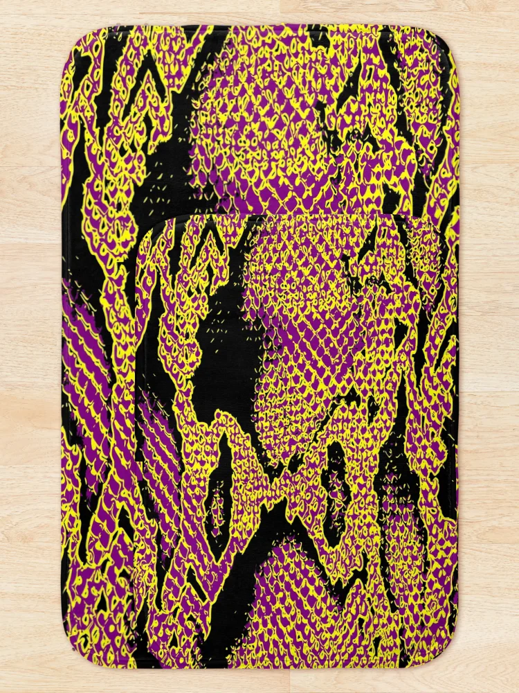 Thumbnail 5 of 6, Bath Mat, Python Skin designed and sold by DesignFantazia.