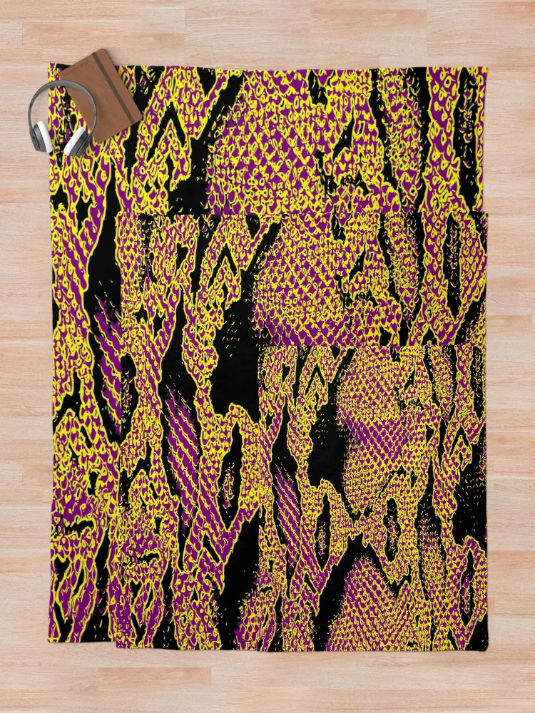 Thumbnail 5 of 6, Throw Blanket, Python Skin designed and sold by DesignFantazia.