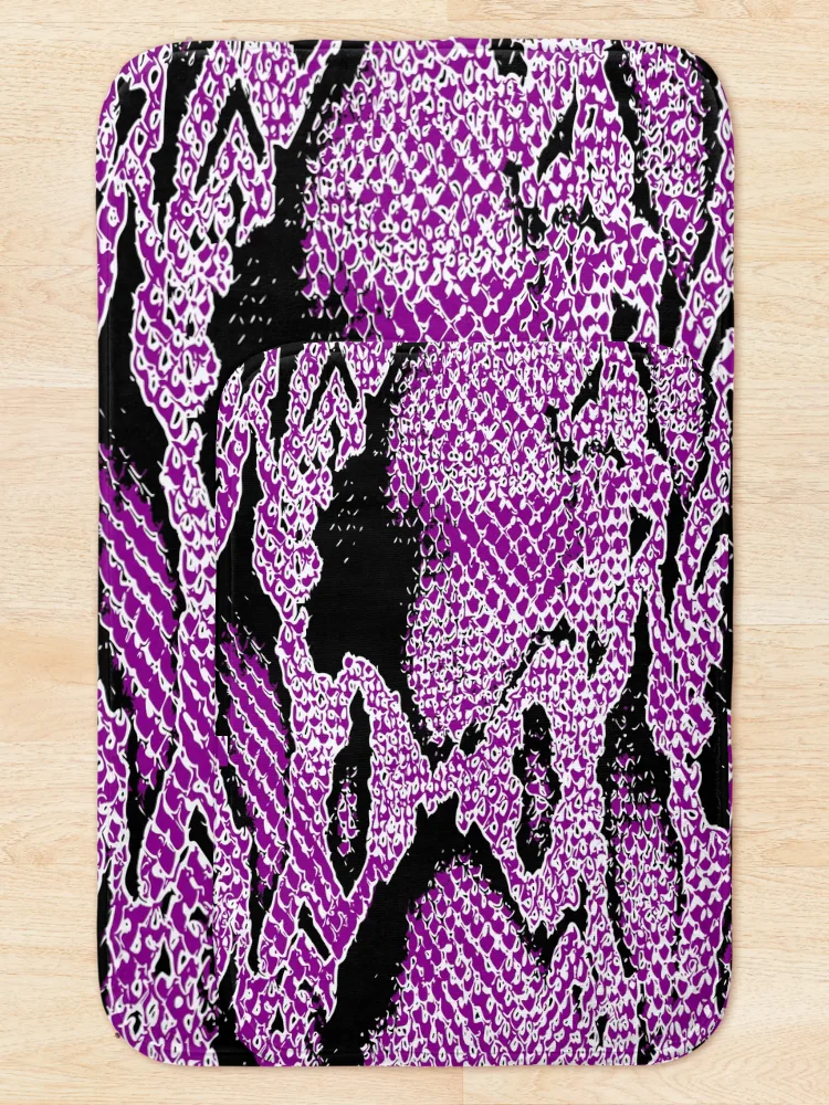 Thumbnail 5 of 6, Bath Mat, Python Skin designed and sold by DesignFantazia.