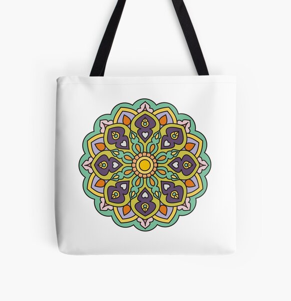 Mandala Turquesa Bolsa estampada de tela