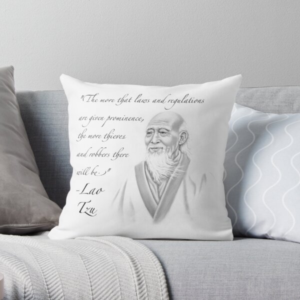 Libertarian Lao Tzu Throw Pillow