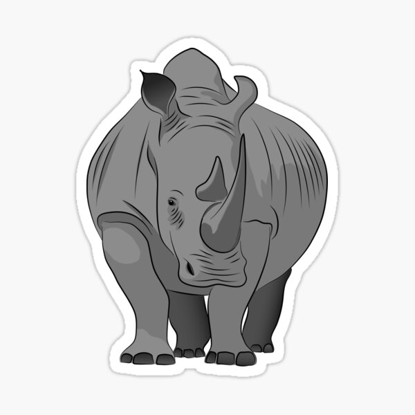 "White rhino" Sticker by Thesleepymonito Redbubble