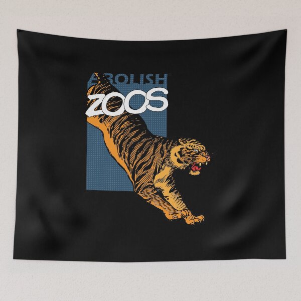 Item preview, Abolish Zoos, Orange Leaping Tiger Comic Book Logo designed and sold by robalonso.