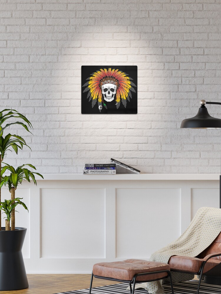 Native american skull' Poster, picture, metal print, paint by