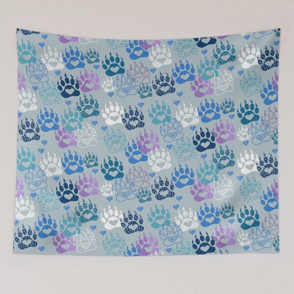 Item preview, BEAR PAW PATTERN WITH HEARTS designed and sold by Ruby Mendiola.