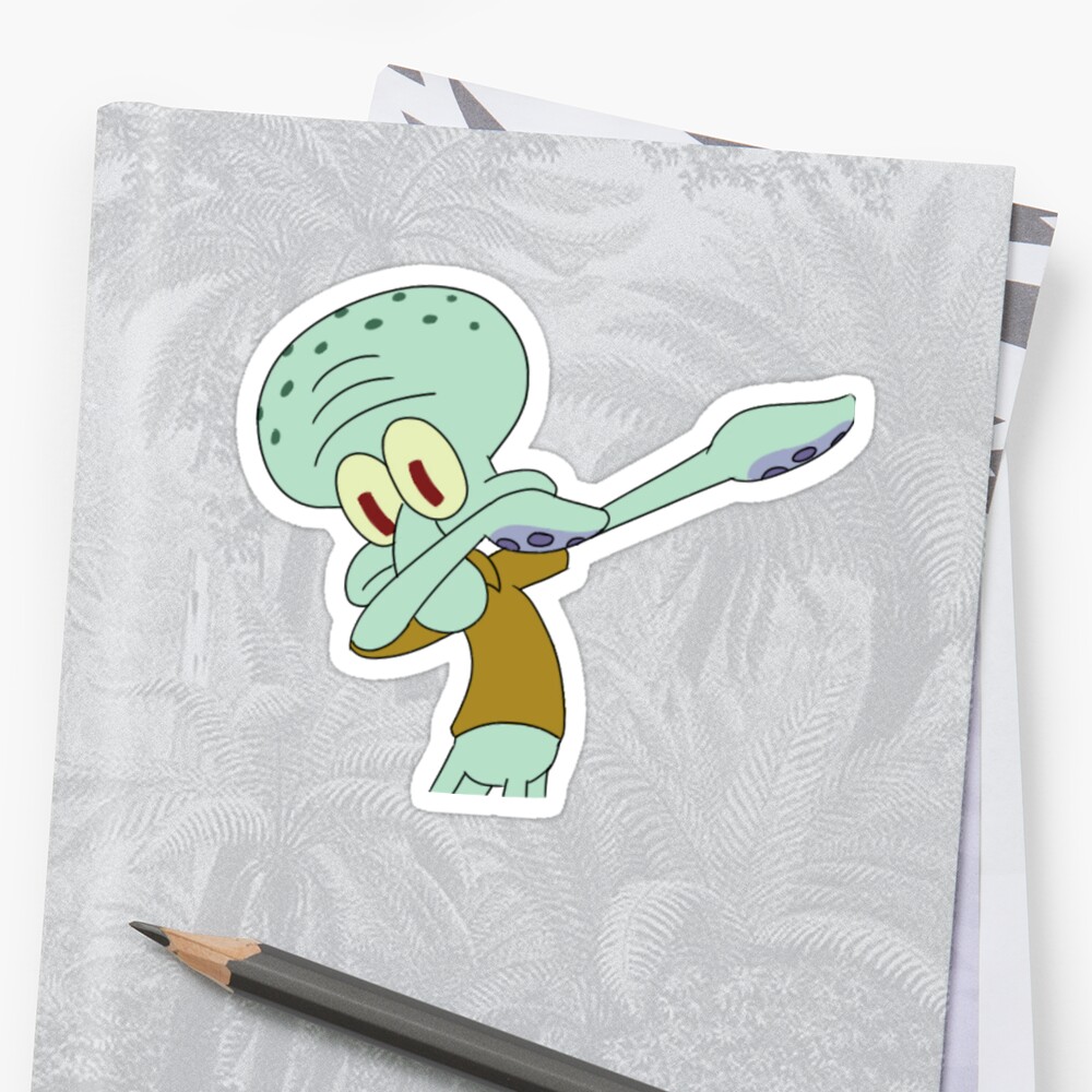 Dabbing Squidward Sticker Stickers By Karmakunta Redbubble