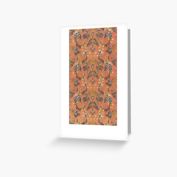 Vintage Brocade Textile, 18th Century Greeting Card