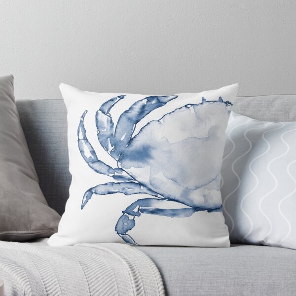 Item preview, Coastal Crab in Watercolor, Navy Blue (Left Half in Set)  designed and sold by KShedenhelm.