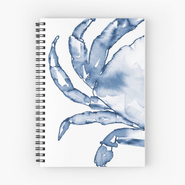 Item preview, Coastal Crab in Watercolor, Navy Blue (Left Half in Set)  designed and sold by KShedenhelm.