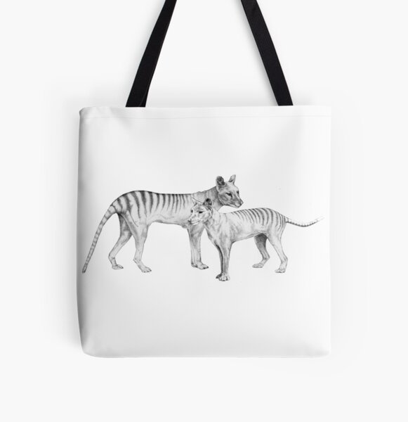 Thylacine Pair - Tasmanian Tiger All Over Print Tote Bag