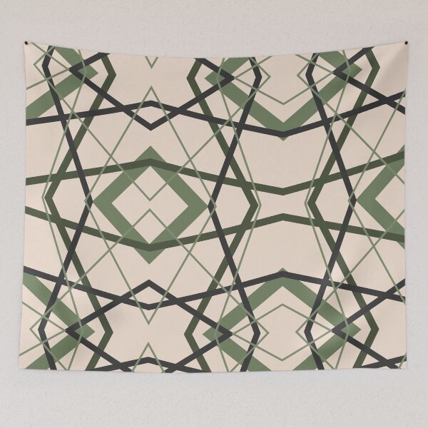 Item preview, Geometric Abstract Pattern in Army Green designed and sold by jociart.