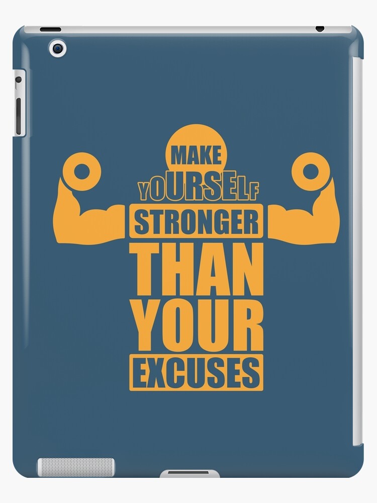 Gym Lover Gift Stronger Than Your Excuses Inspirational Workout iPhone Case  by Jeff Creation - Fine Art America