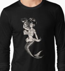 Sailors Ruin, Vintage Meerjungfrau Tattoo-Stil Langarmshirt