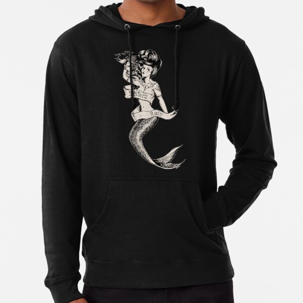Sailors Ruin, Vintage mermaid tattoo style Lightweight Hoodie