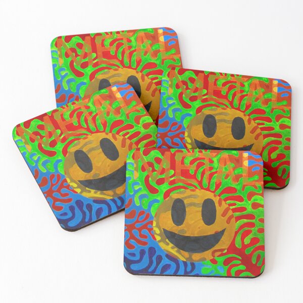 Item preview, COLOURFUL HEAVY METAL SMILEY FACE ART painting designed and sold by Andrew Morrell.