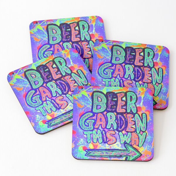Item preview, BEER GARDEN THIS WAY, to the right, Red And Green Painting, under UV light designed and sold by Andrew Morrell.