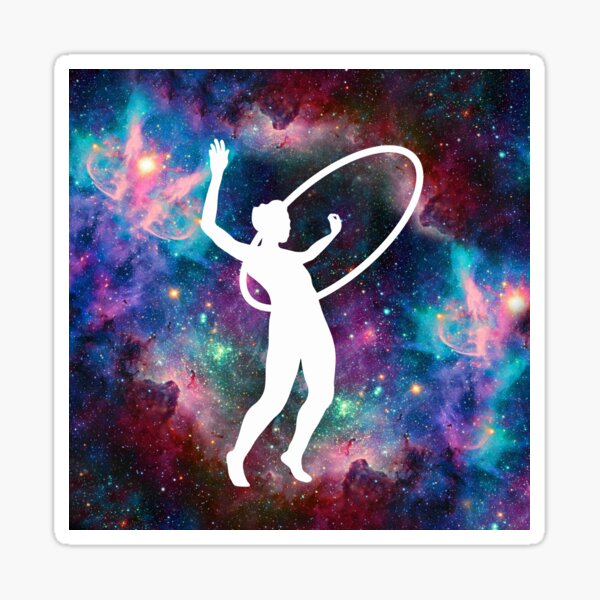 Circus Flow Arts - Cosmic Hula Hoops 1 - Rainbow Nebula Sticker