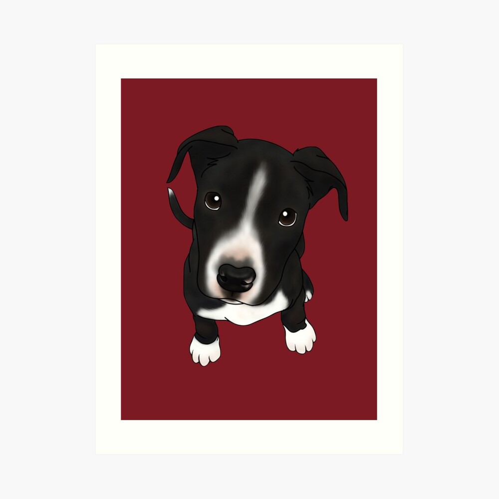 Silly Pit Bull Puppy Sticker by Sad Zebra - Art by Nikiya