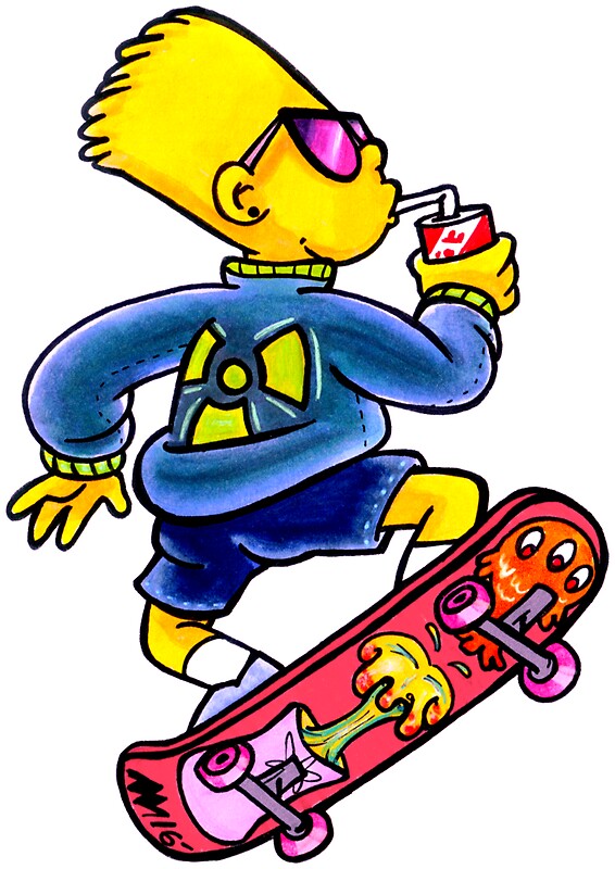 Bart Simpson Skateboard Stickers Redbubble