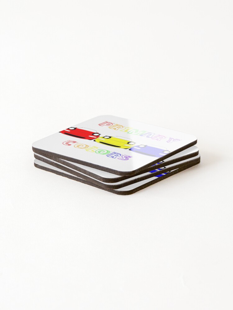 Thumbnail 4 of 5, Coasters (Set of 4), Primary Colors designed and sold by ToasterToby.