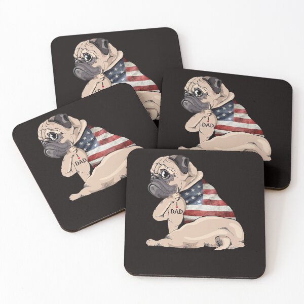 Item preview, Pug Tattoos I Love Dad Fathers Day designed and sold by BiancaMoss51.