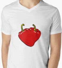 Heart Peppers sweet couple Men's V-Neck T-Shirt