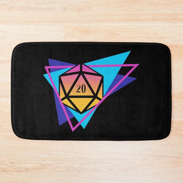 Item preview, Synthwave Polyhedral D20 Dice Retro Tabletop RPG designed and sold by pixeptional.