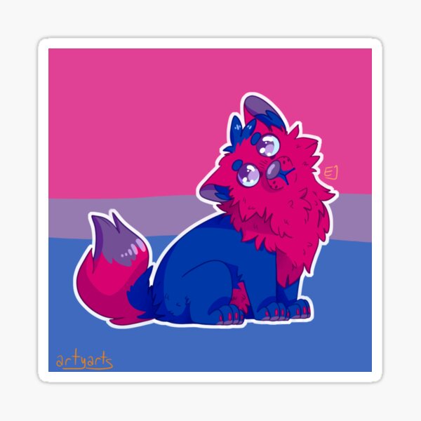 Bisexual Pride Pup Sticker
