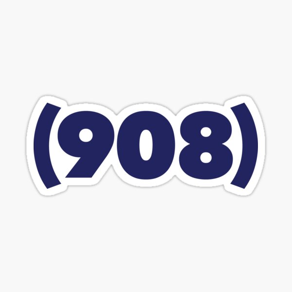 (908) dark blue Sticker