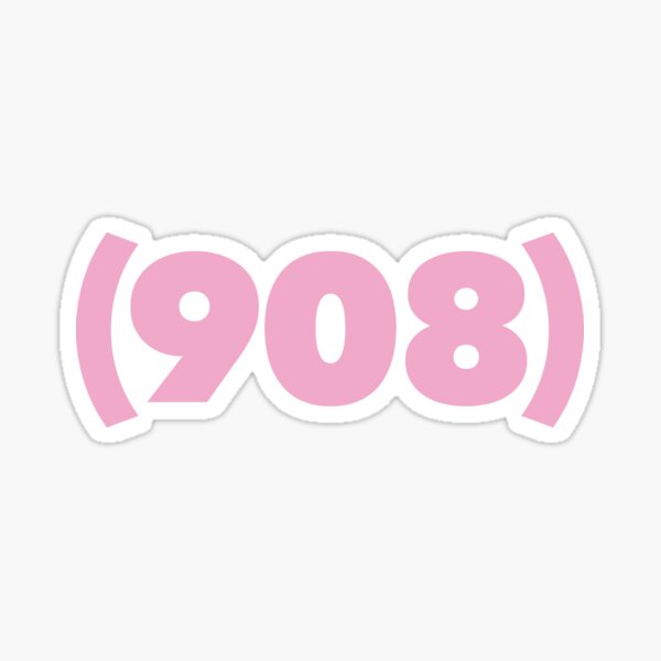 (908) pink Sticker