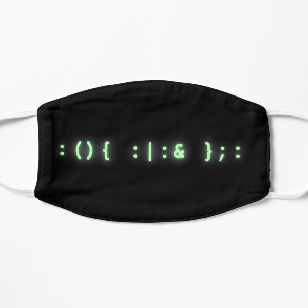 Fork bomb, neon green Flat Mask