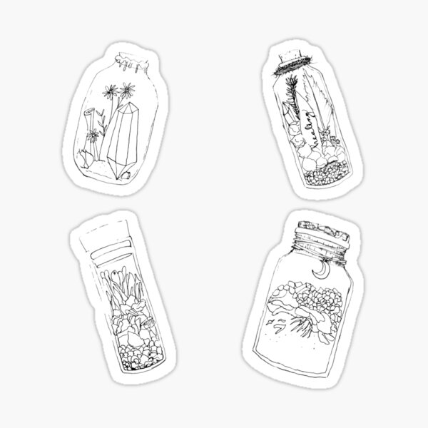Item preview, Healing Spell Jars 05 (B&W) designed and sold by Moon Stoned.