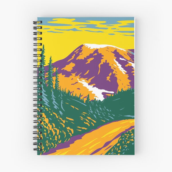 Item preview, Mount Rainier National Park an Active Stratovolcano in the Cascades Located in Pierce County and Lewis County in Washington State WPA Poster Art designed and sold by patrimonio.