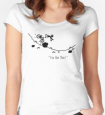 Cyclist Falls Off Bike Women's Fitted Scoop T-Shirt