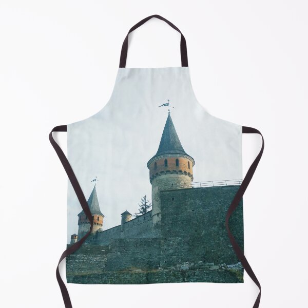 Item preview, Some turrets of the Old Fortress against the background of the blue cloudy sky, Kamenets-Podolsky, Ukraine designed and sold by helenkaiy.