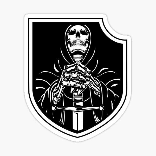 Sensenmann Schwert Emblem Wappen Sticker
