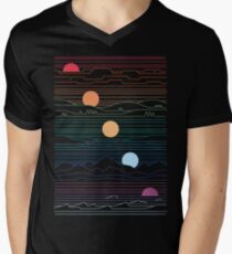 Viele Länder unter einer Sonne T-Shirt mit V-Ausschnitt für Männer