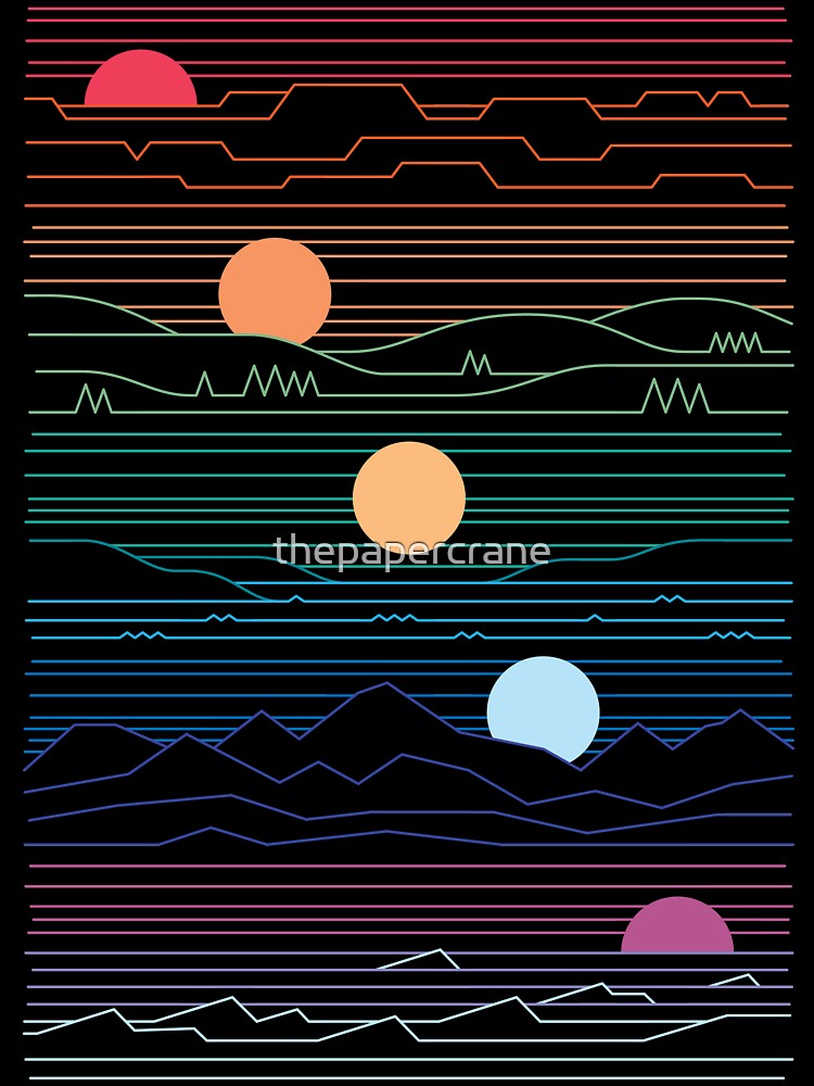 Aperçu 7 sur 7. T-shirt oversize avec l'œuvre De nombreuses terres sous un même soleil créée et vendue par thepapercrane.