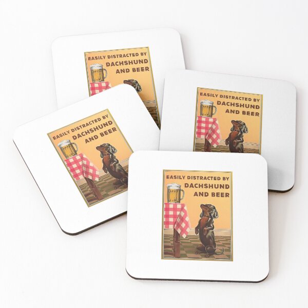 Item preview, Easily Distracted By Dachshund And Beer Inspiration Poster designed and sold by Wincenty-03.