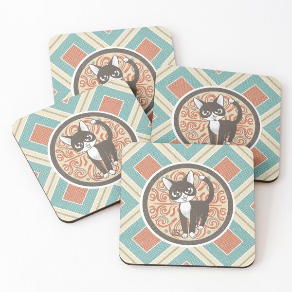Item preview, Cute black and white cat designed and sold by BATKEI ART.