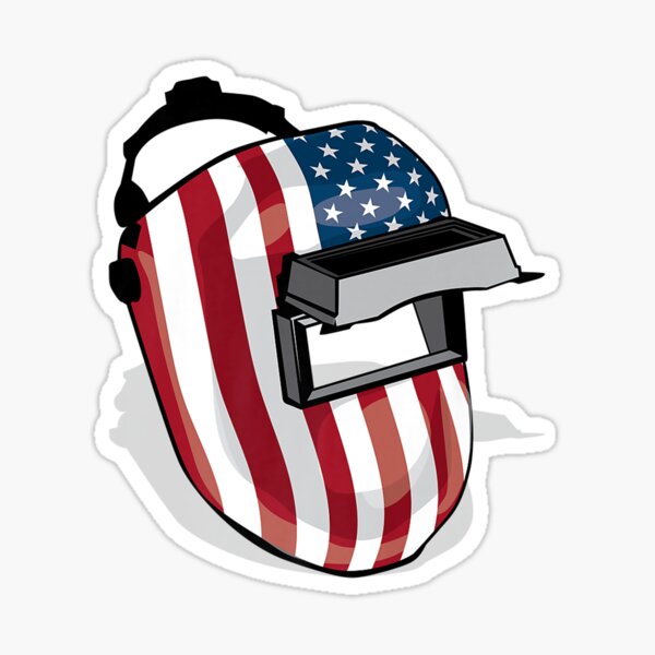 “American Flag Welding Helmet Shape Welder Gift” Sticker by Vlasdislaw