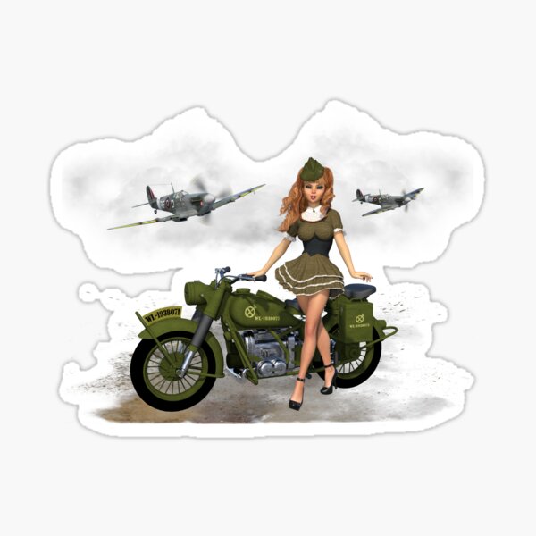 Spitfire Pin Up Art Sticker