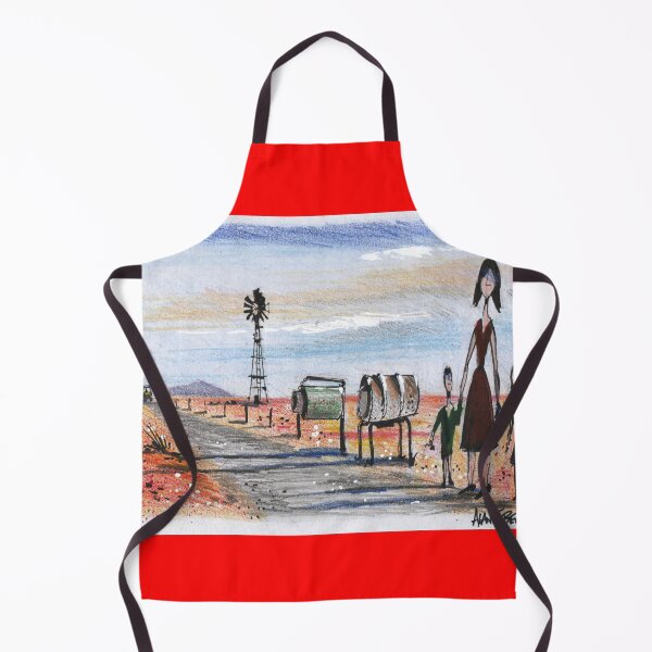 Item preview, Outback Australia sketch drawing of isolated country road with mailboxes designed and sold by Al Benge.