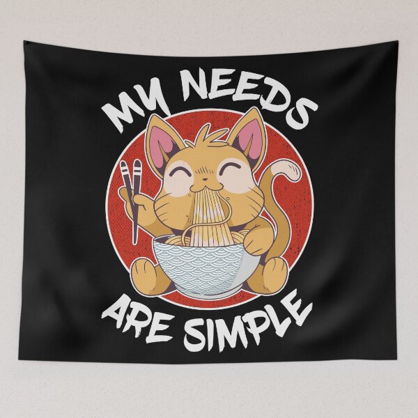 Item preview, My Needs Are Simple Cat Eating Ramen Lover Gift designed and sold by Stronzi.