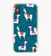 Watercolor llamas iPhone Case