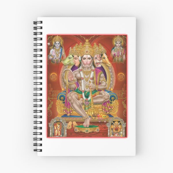 Item preview, Beautiful image of Panchmukhi Hanuman ji with the blessing of our almighty Lord Rama and Goddess Sita mata , designed and sold by aruvanita.