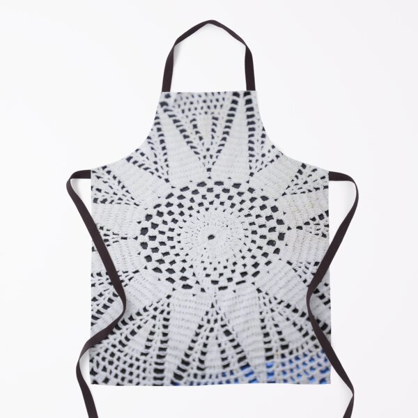 Item preview, White floral symmetric knitted cloth on black and blue background designed and sold by FCEalin.