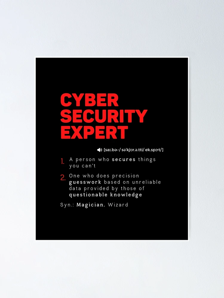 Imagen 1 de 3, Póster con la obra Funny Cyber Security Expert Definition Computer Hacking Professional, diseñada y vendida por InitialModel.